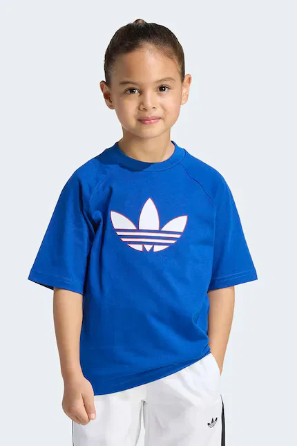 Футболка детская с коротким рукавом Adidas Originals, синий — фото 4