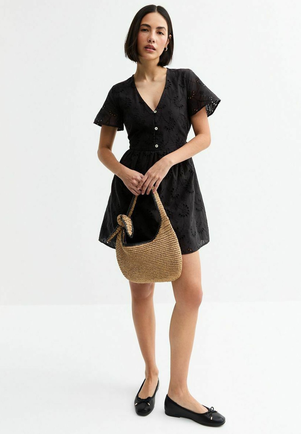 

Платье-рубашка V NECK MINI New Look, черный