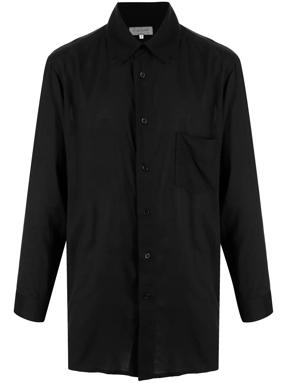 

Рубашка оверсайз с длинными рукавами Yohji Yamamoto, черный
