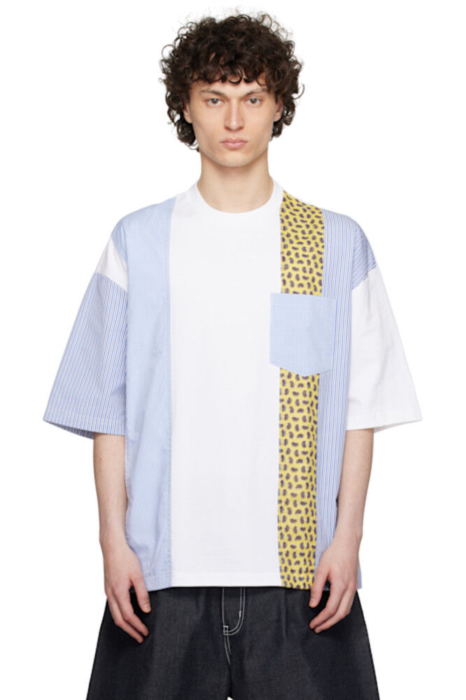 

Белая футболка из смеси разных тканей Comme des Garçons Homme