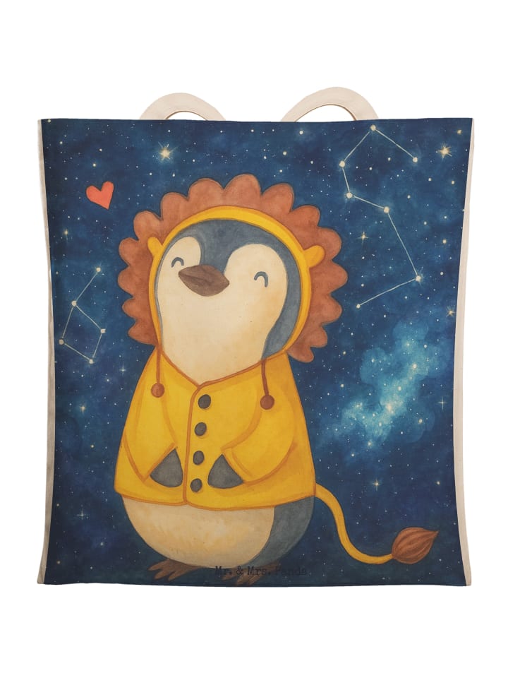 

Mr. & Mrs. Panda Сумка-шоппер с изображением льва и астрологическим рисунком (без надписи) белого цвета