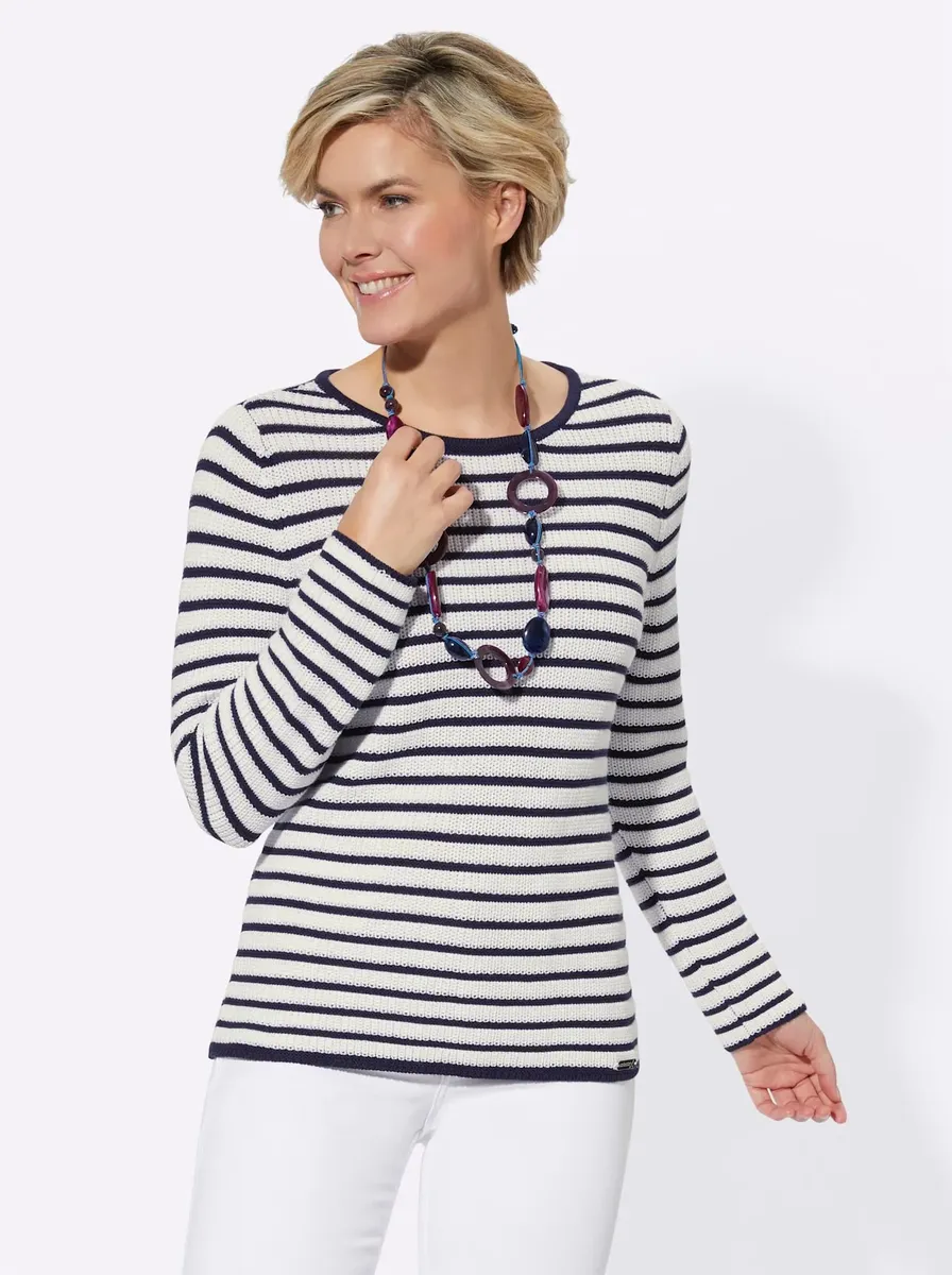 

Casual Looks Вязаный джемпер "Пуловер", цвет Marine-Weiß-Geringelt