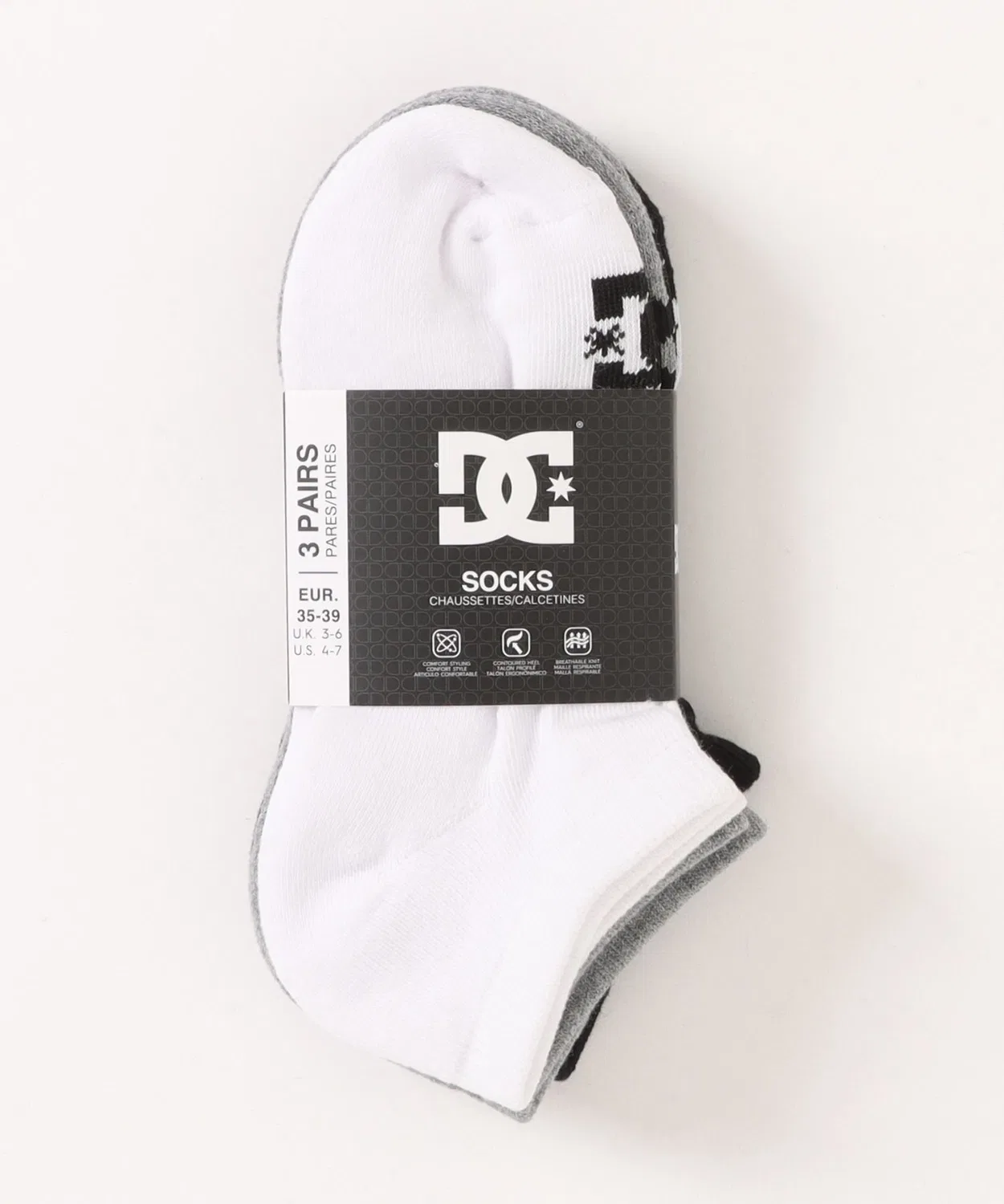 Носки детские короткие DC Shoes, 3 пары, белые