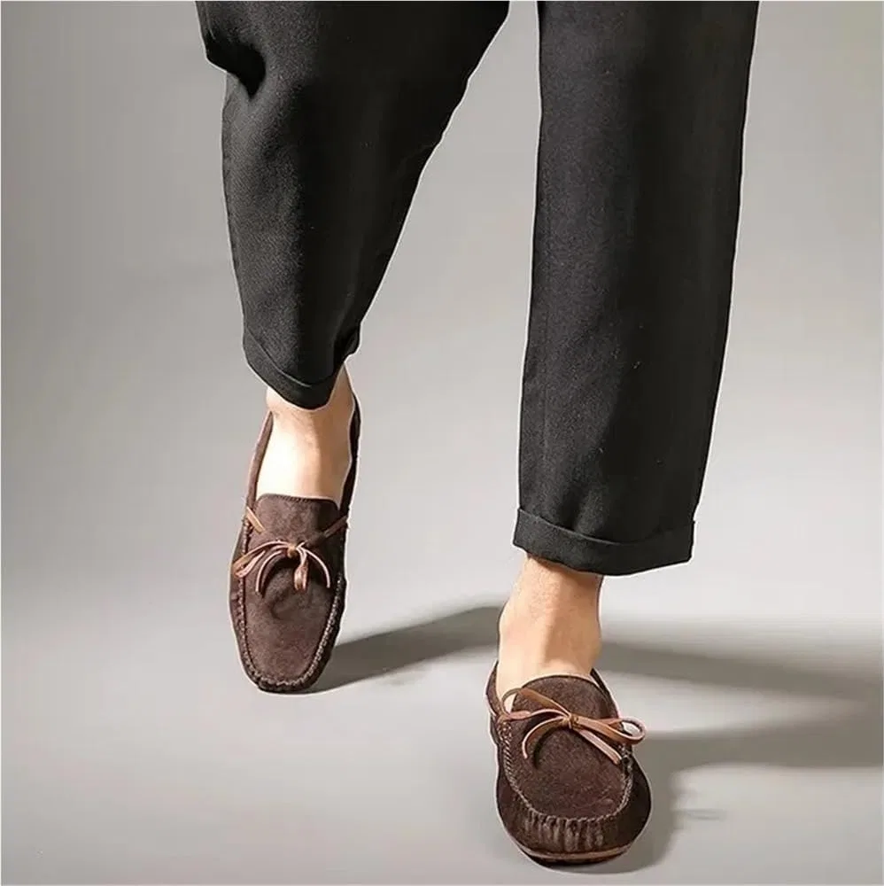 Мокасины кожаные замшевые Loafers Brown DHFIRUFSHLO — фото 2