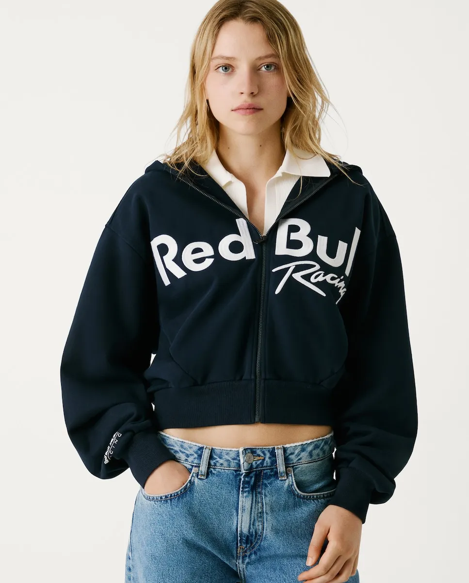 

Женская толстовка с капюшоном на молнии Pepe Jeans, тёмно-синий