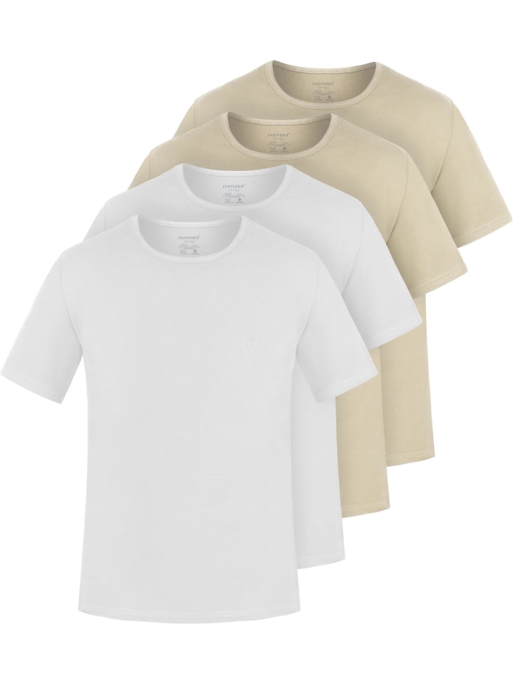 

Normani Комплект из 4 мужских футболок из органического хлопка от Nyons в бежевом/бежевом/белом/белом цветах, Бежевый, Normani Комплект из 4 мужских футболок из органического хлопка от Nyons в бежевом/бежевом/белом/белом цветах