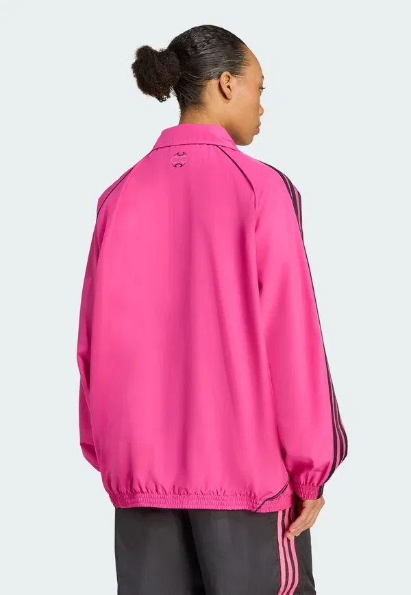 Куртка Teamgeist adicolor light jacket Adidas Originals, полупрозрачный фуксия черный — фото 2