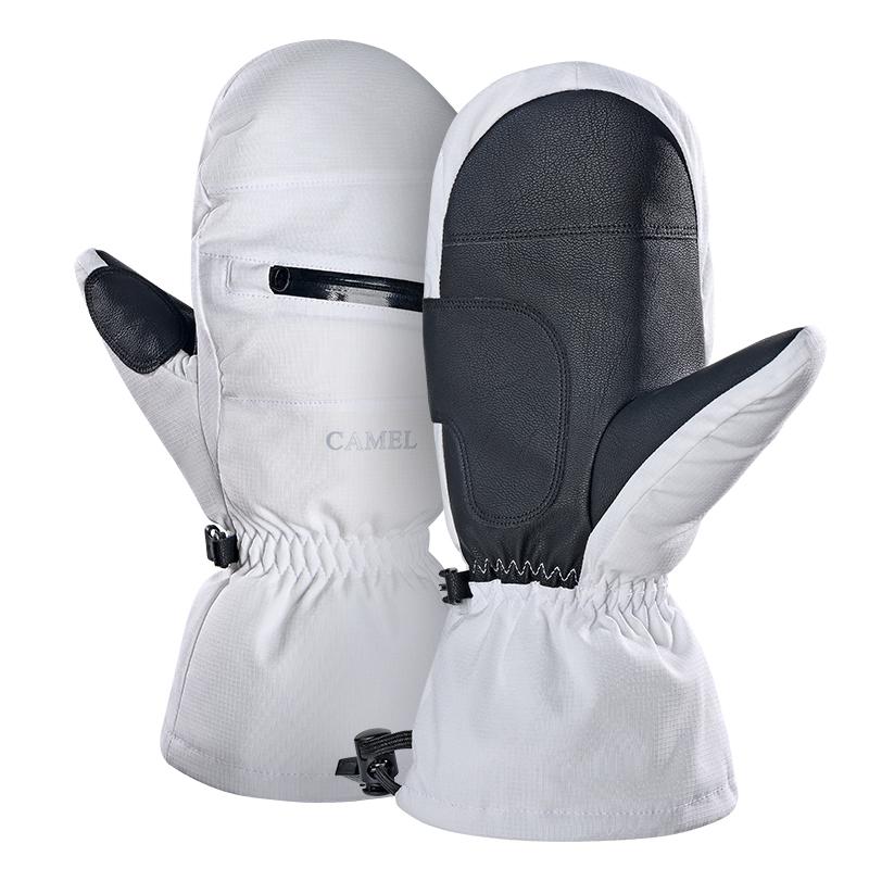 

Перчатки для лыж Windproof и Waterproof, утепленные варежки Unisex CAMEL, белый