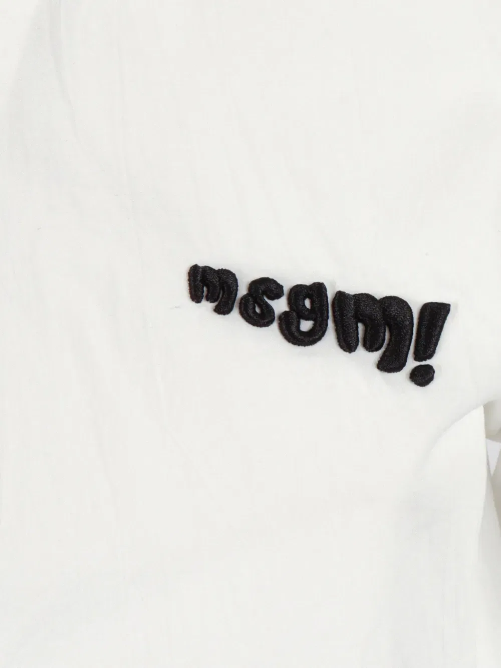 Мятая поплиновая рубашка Msgm Kids, белый — фото 3