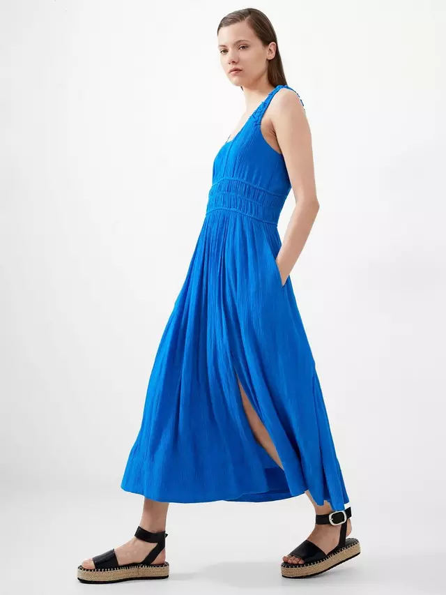 

Платье French Connection Harper Crinkle Midi, цвет blue sea star