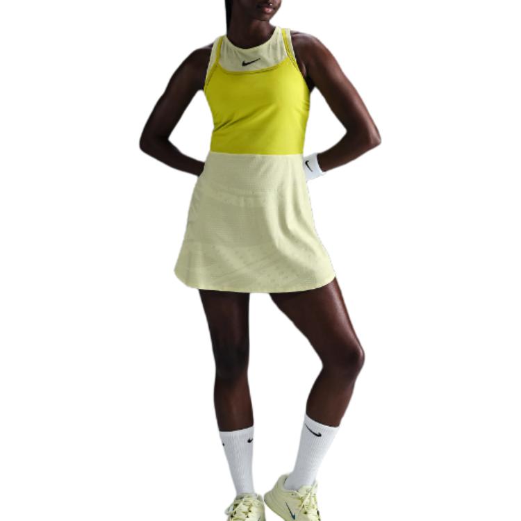 Женское теннисное платье Court Slam Dri FIT Nike, glow in the темно зеленый — фото 3