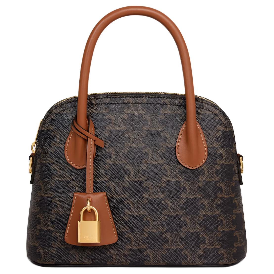 

CELINE Подростковая сумка Honorine из коровьей кожи с одним плечевым ремнем, обычная, женская, рыжевато-коричневая