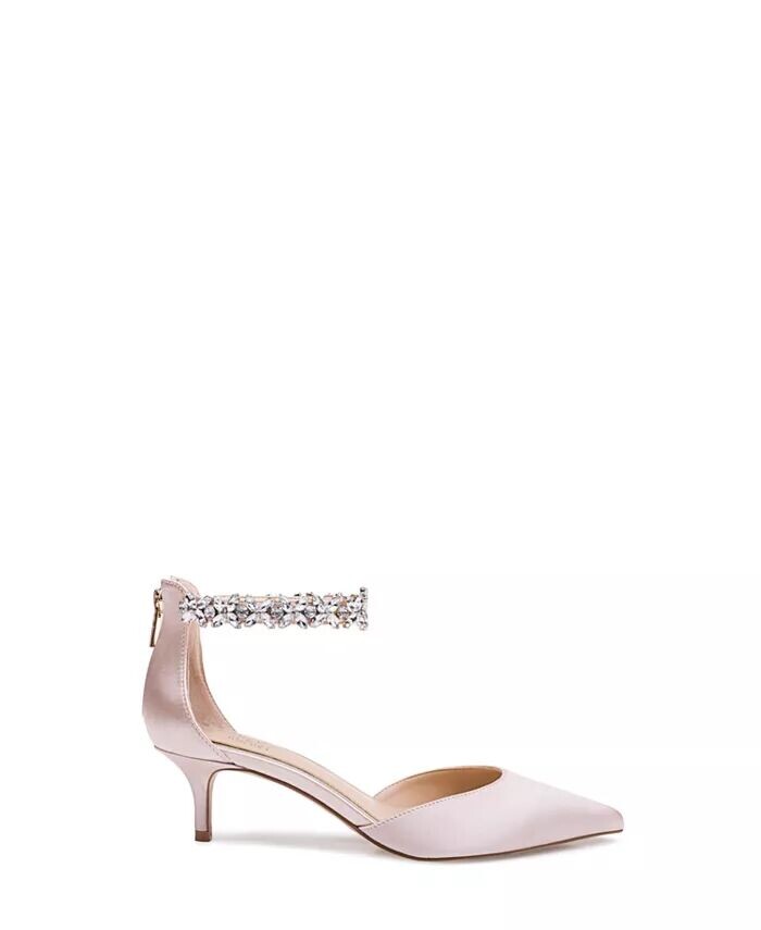 Женские вечерние туфли-лодочки Robles Kitten Heel Jewel Badgley Mischka, коричневый/бежевый — фото 2