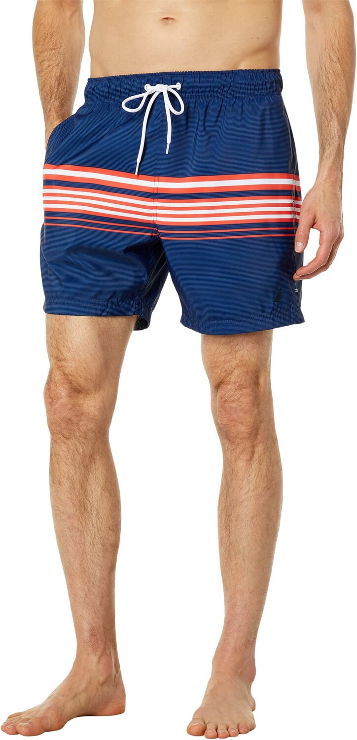 

Шорты для плавания Nautica Sustainably Crafted 6" Striped Swim, темно-синий