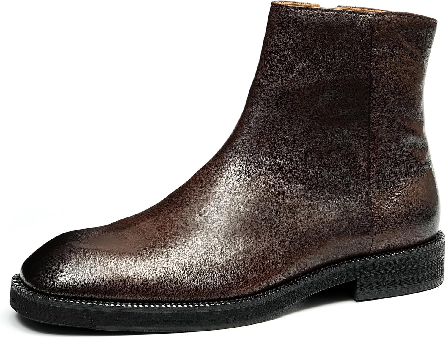 

Мужские ботинки Chelsea Santimon, черные, классические, ручной работы из кожи, с застежкой-молнией, модные повседневные ботинки до щиколотки для мужчин