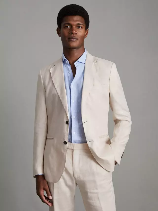 

Куртка Reiss Kin Linen Tailored, цвет stone