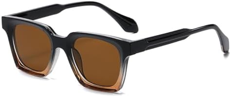 

Квадратные двухцветные солнцезащитные очки 2027 для женщин, модные солнцезащитные очки с защитой от УФ-излучения UV400 для мужчин, трендовые солнцезащитные очки MTZJH, Black Tea