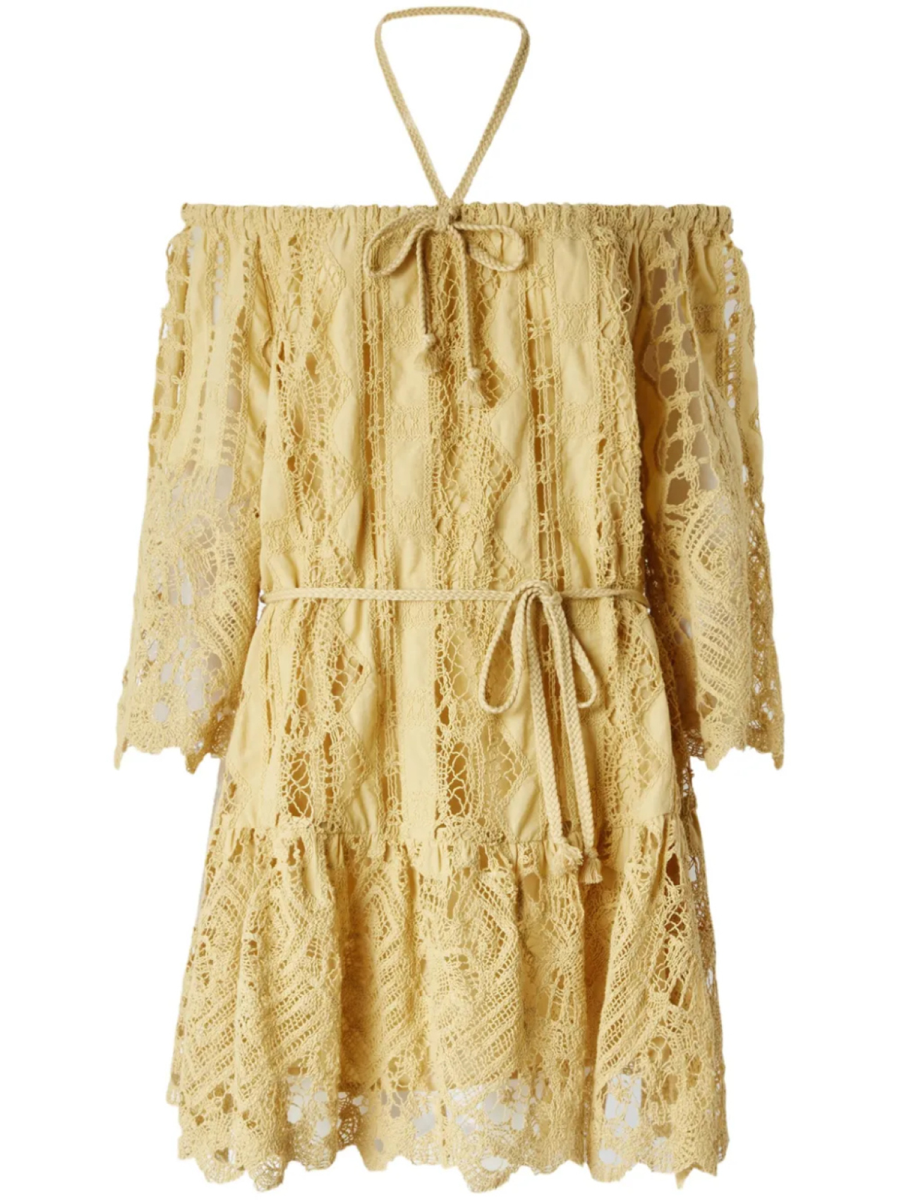 

Кружевное платье мини PINKO, желтый