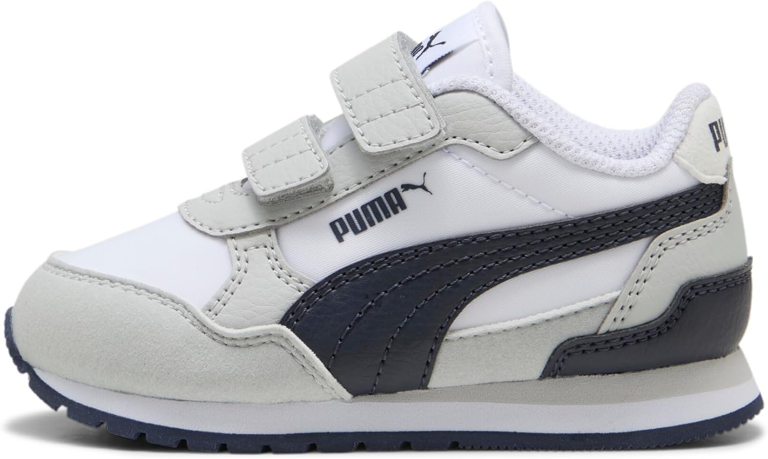 

Кроссовки Puma St Runner унисекс-детские на липучке, белый/светло-серый/темно-синий