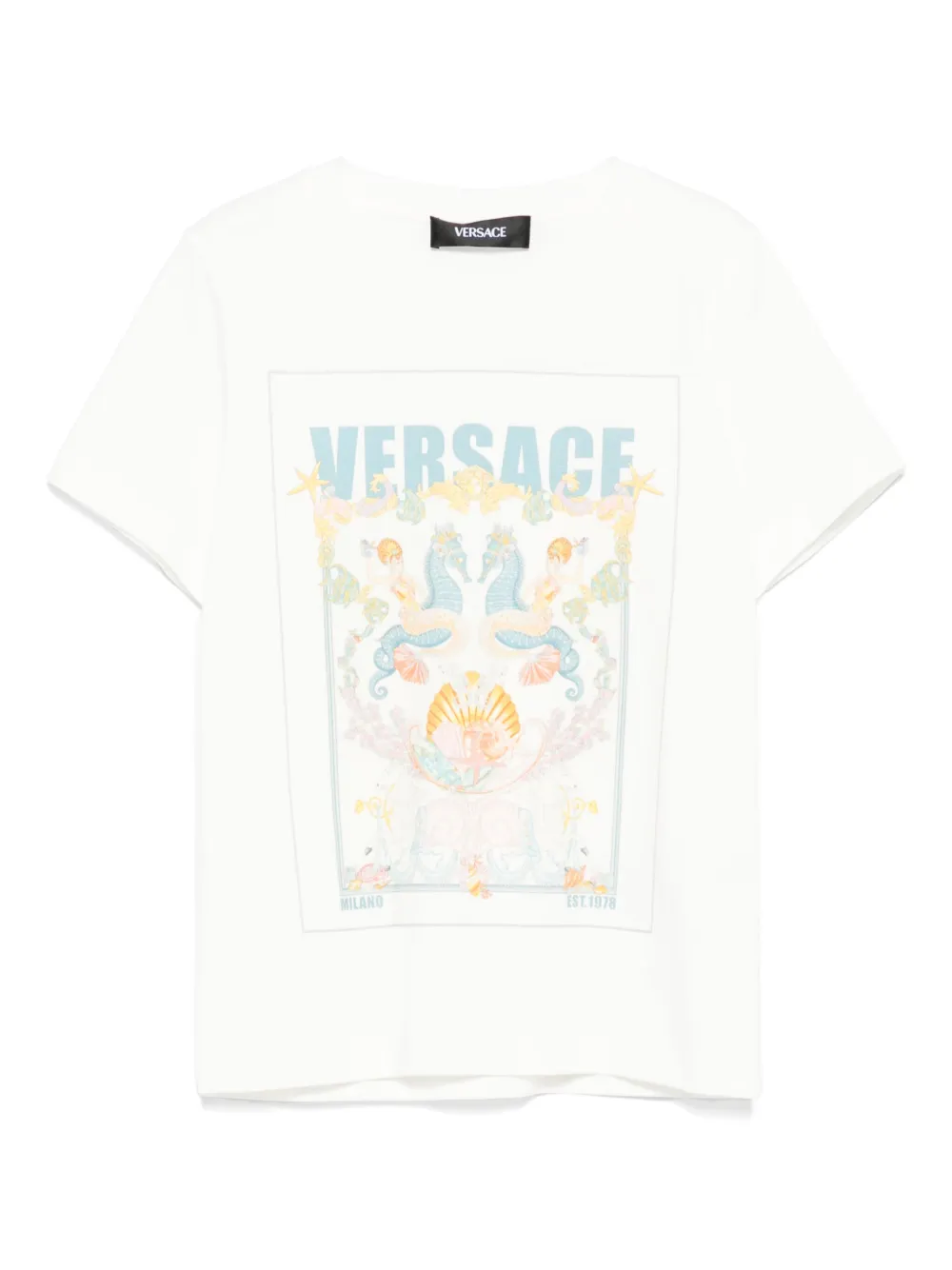 

Футболка с открыткой театра «Коралл» Versace Kids, белый