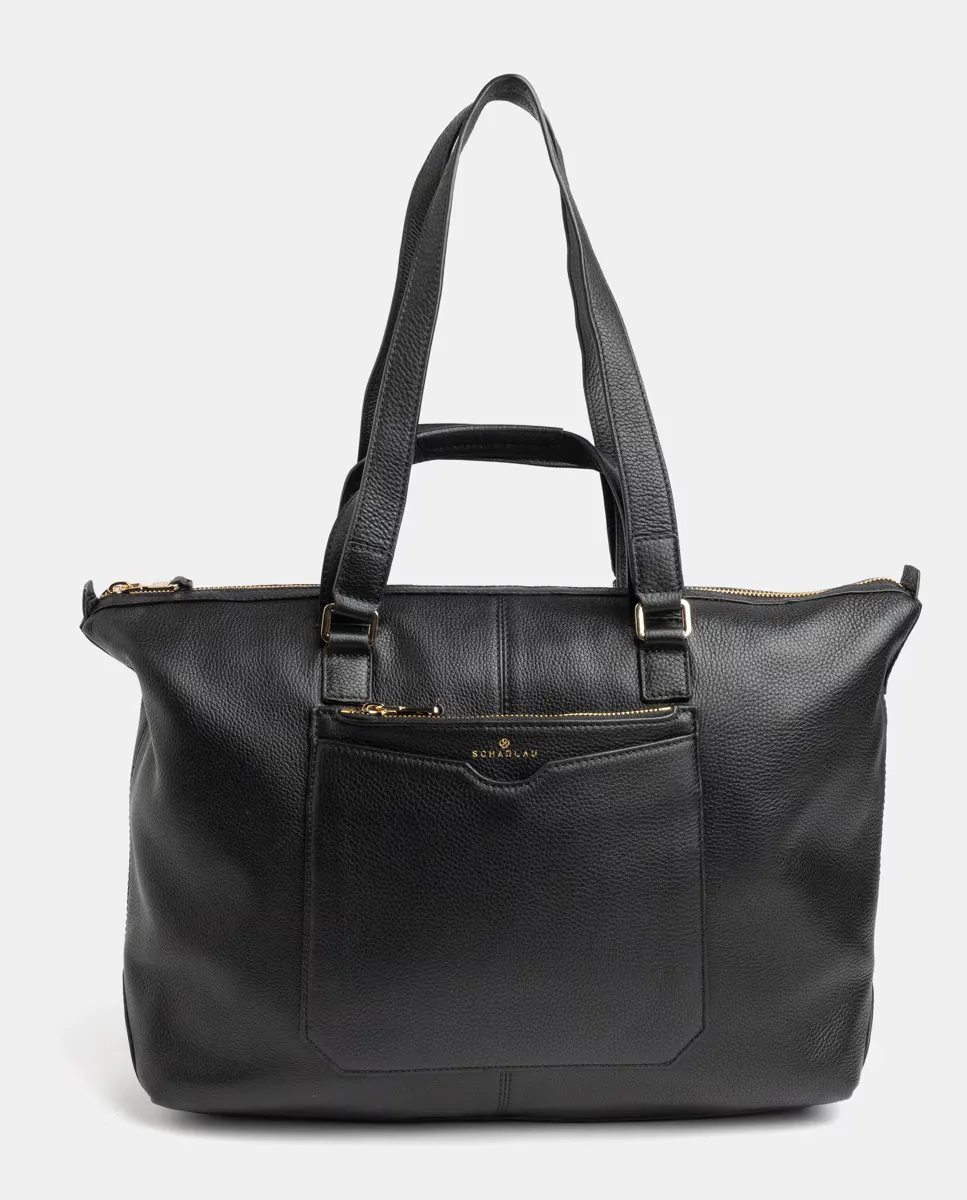 

Черная кожаная сумка через плечо Scharlau, чёрный