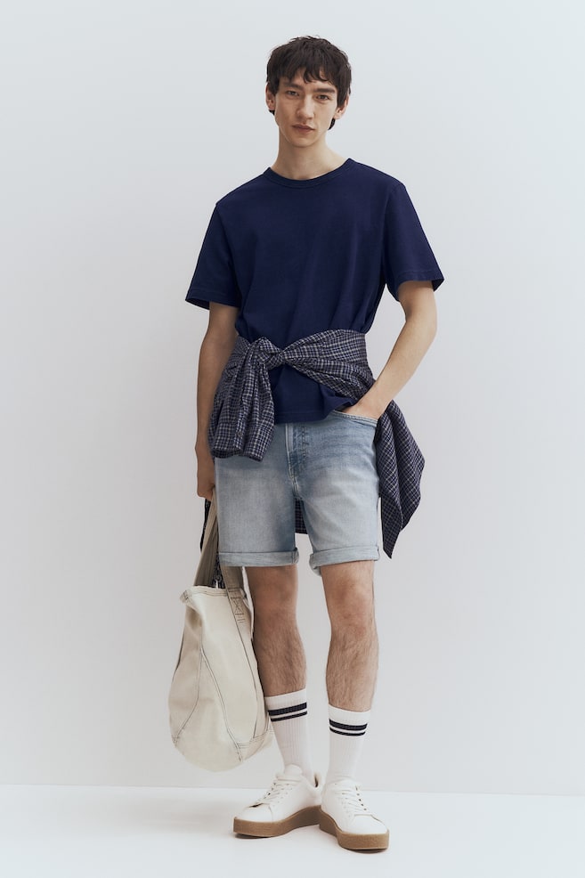 

Узкие джинсовые шорты H&M, синий