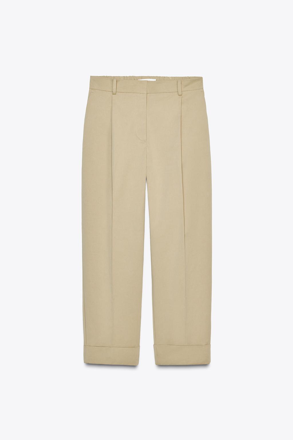 

Брюки-чинос с подвернутыми краями ZARA, цвет Light camel