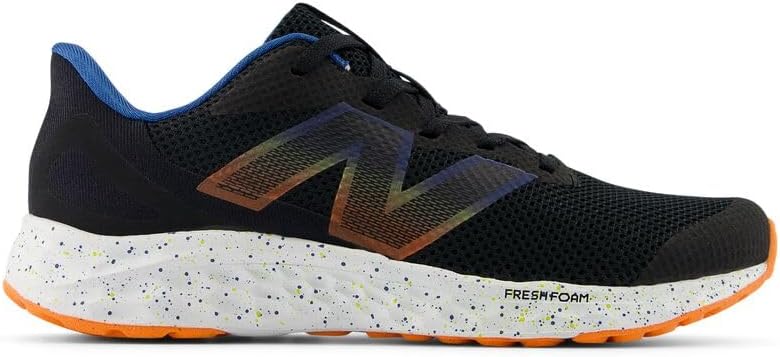 Кроссовки New Balance Unisex-Child Fresh Foam Arishi V4 с шнуровкой, черный/синий/оранжевый — фото 3