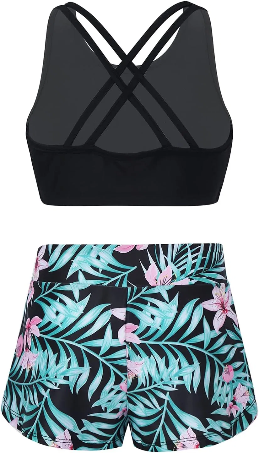 Детский спортивный комплект из топа и шорт Linjinx, Black&green — фото 2