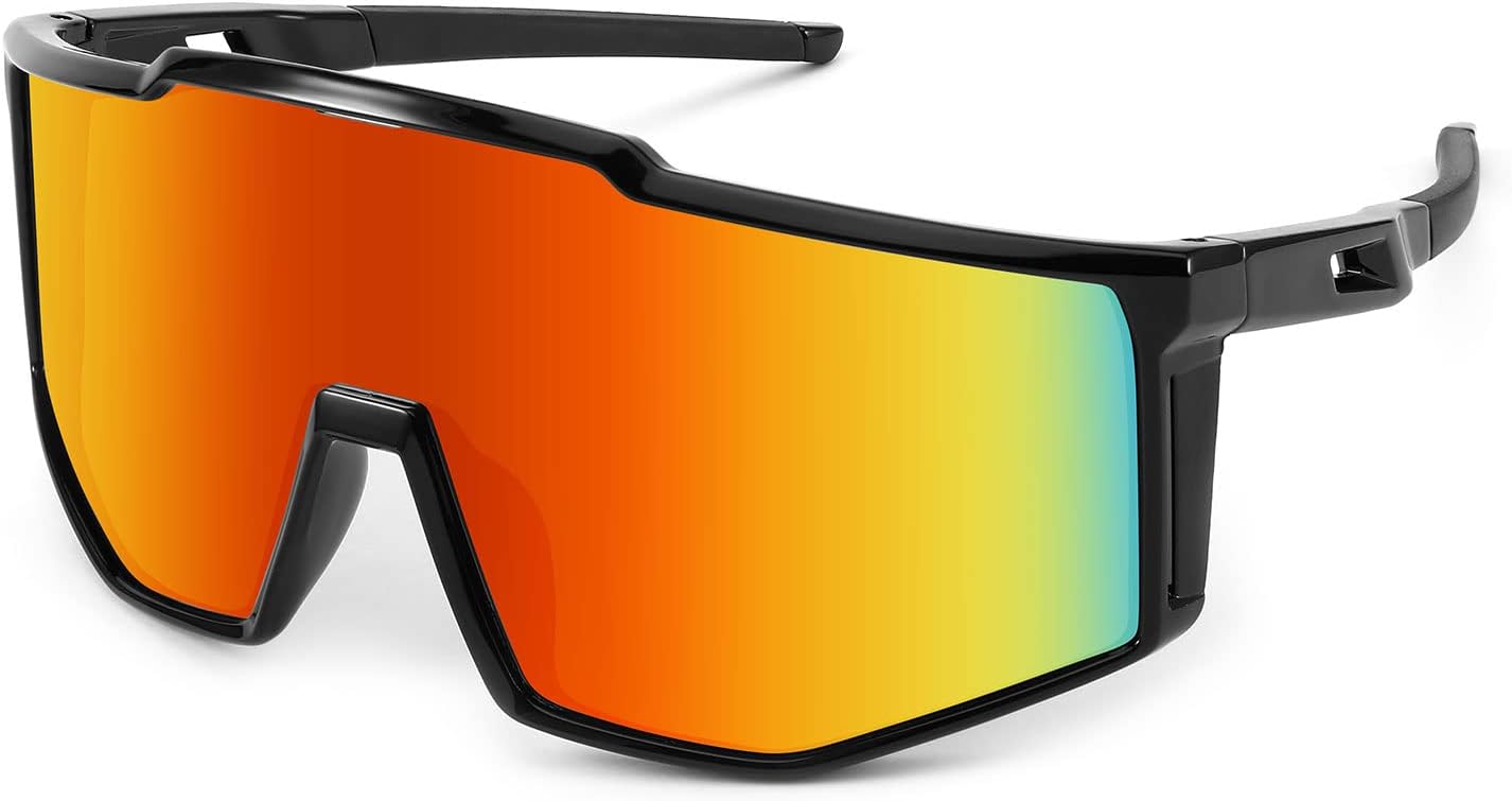

Солнцезащитные очки Karsaer Vision Sports, обтекаемые, в стиле 80-х, с козырьком-щитком, бейсбольные солнцезащитные очки для детей, подростков, мальчиков и девочек 8-16 лет, Red Mirrored