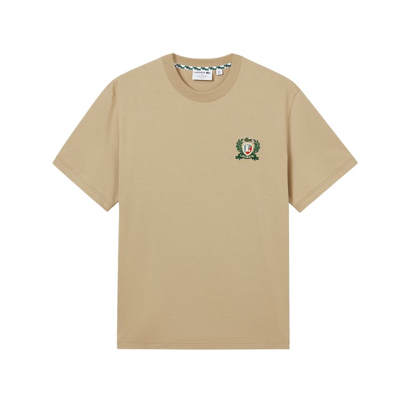 

Хлопковая футболка LACOSTE, 02S/Milk Coffee, Белый, Хлопковая футболка LACOSTE, 02S/Milk Coffee