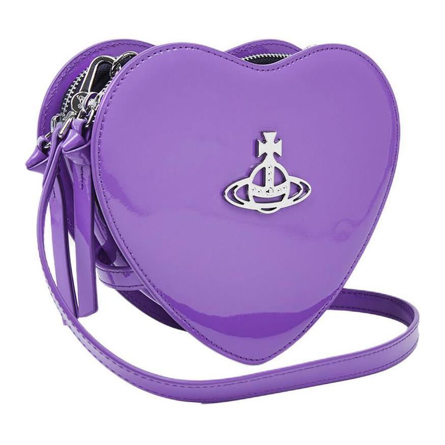 

Vivienne Westwood Сумка в форме сердца из лаковой кожи, женская сумка, сумка через плечо, кроссбоди фиолетовый