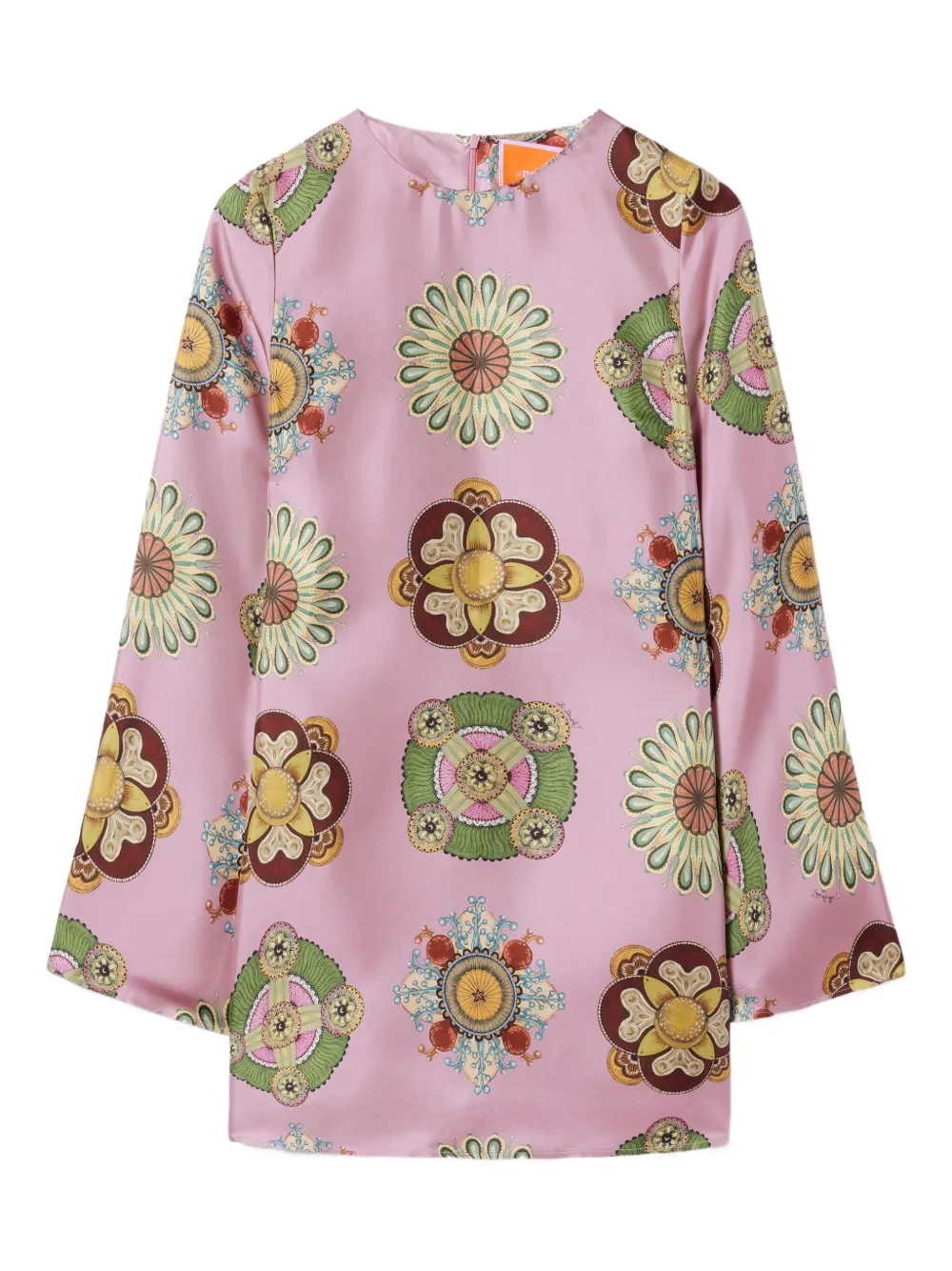 

Платье мини с геометричным узором La Doublej, розовый