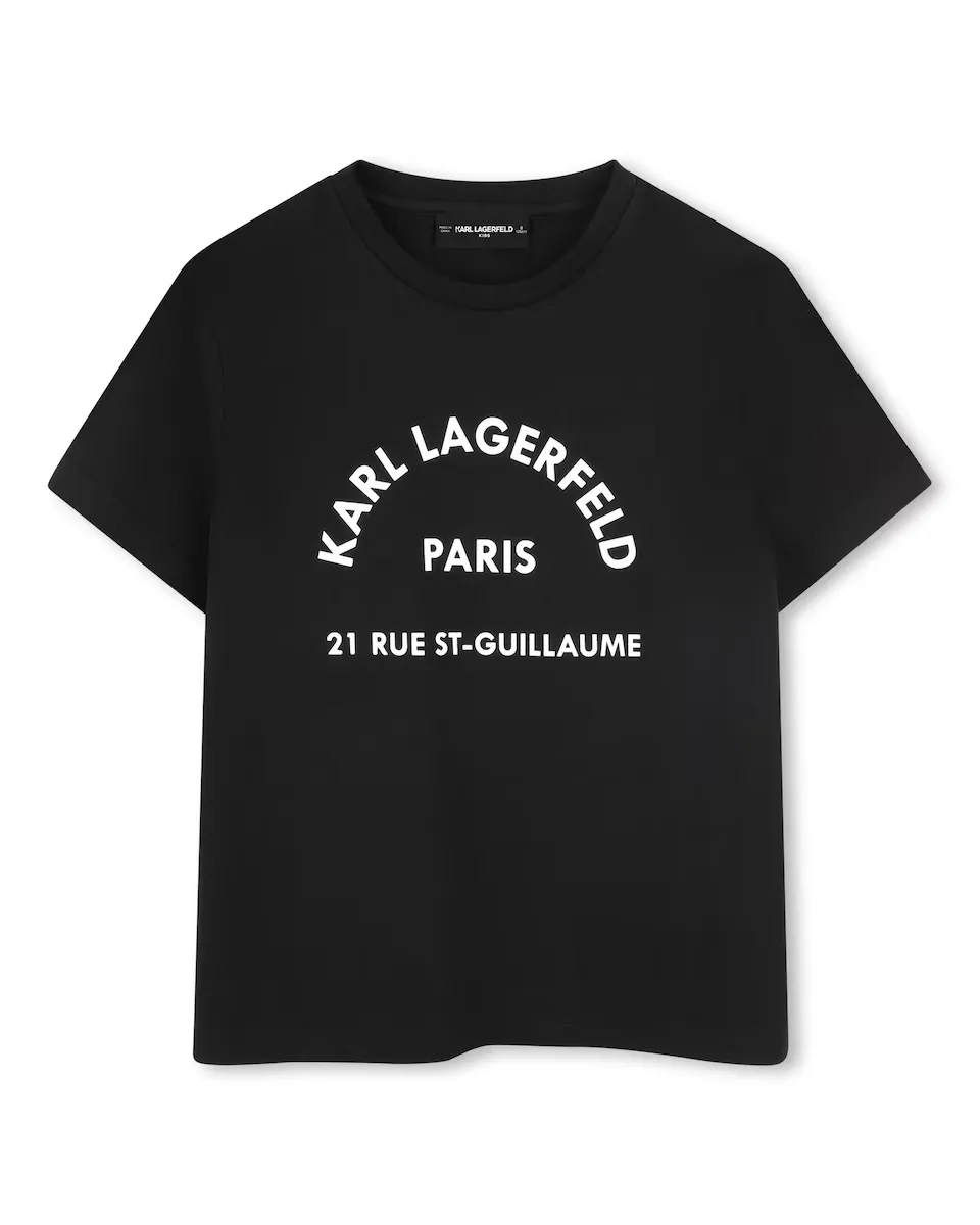 

Футболка для мальчика из хлопка с короткими рукавами Karl Lagerfeld Kids, черный