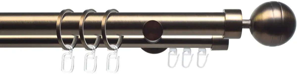 

Карниз Liedeco "CELKUGEL02SG2L", 2 направляющих, фиксированного размера, 2 направляющих фиксированного размера Ø 25/20 мм 200 см, Ø 25 мм, цвет bronzefarben