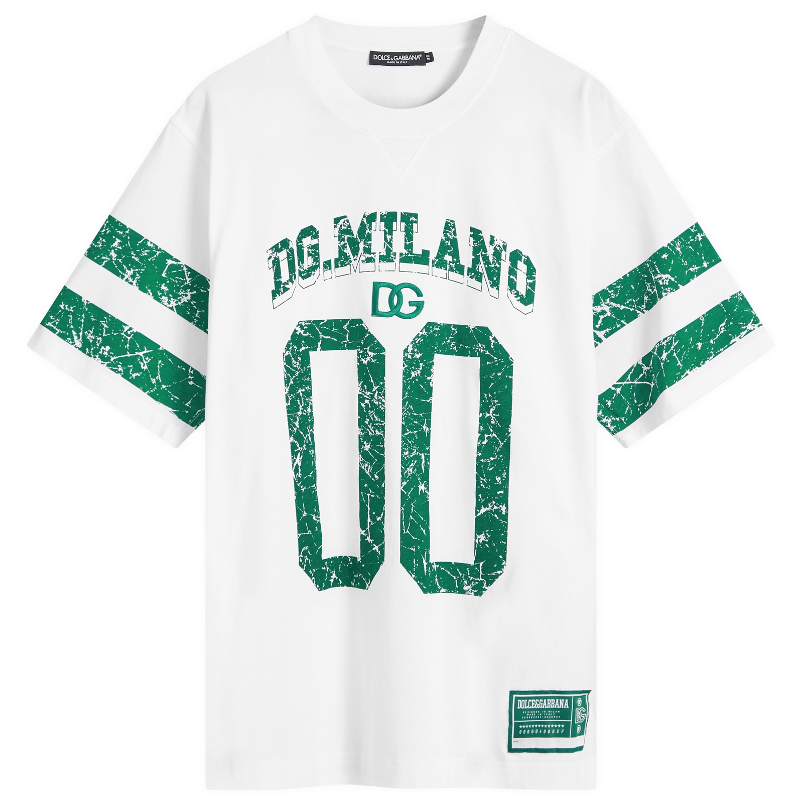 

Футболка Dolce & Gabbana Crackle Football Print T-Shirt, белый