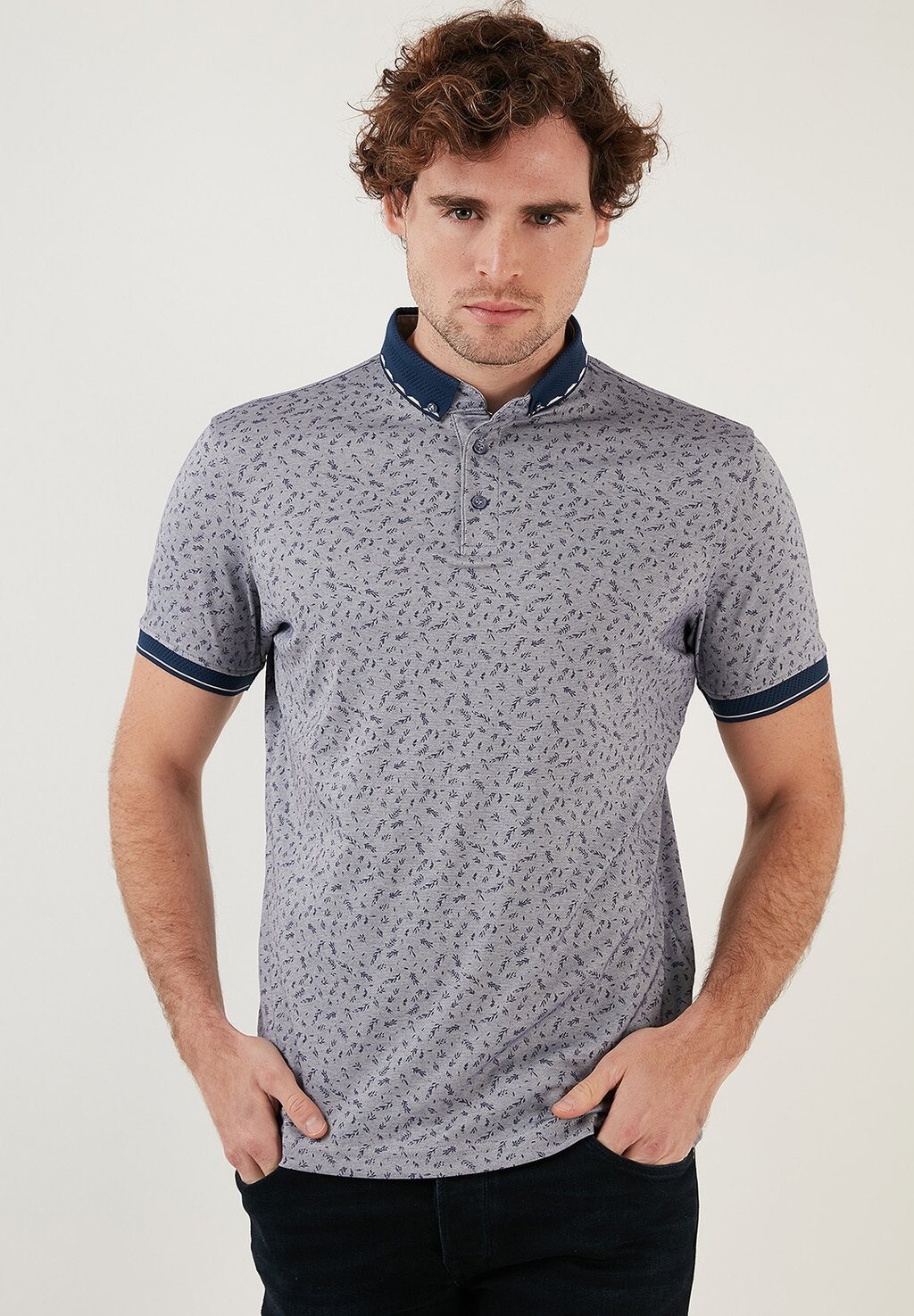 

Рубашка-поло Slim Fit Buratti, темно-синяя