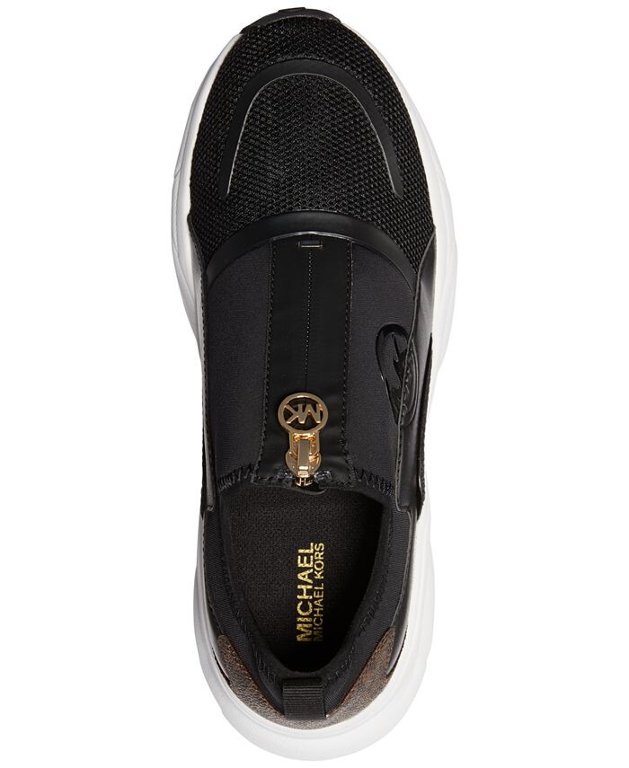 Женские беговые кроссовки MMK Sami Zip Trainer Michael Kors, коричневый — фото 3