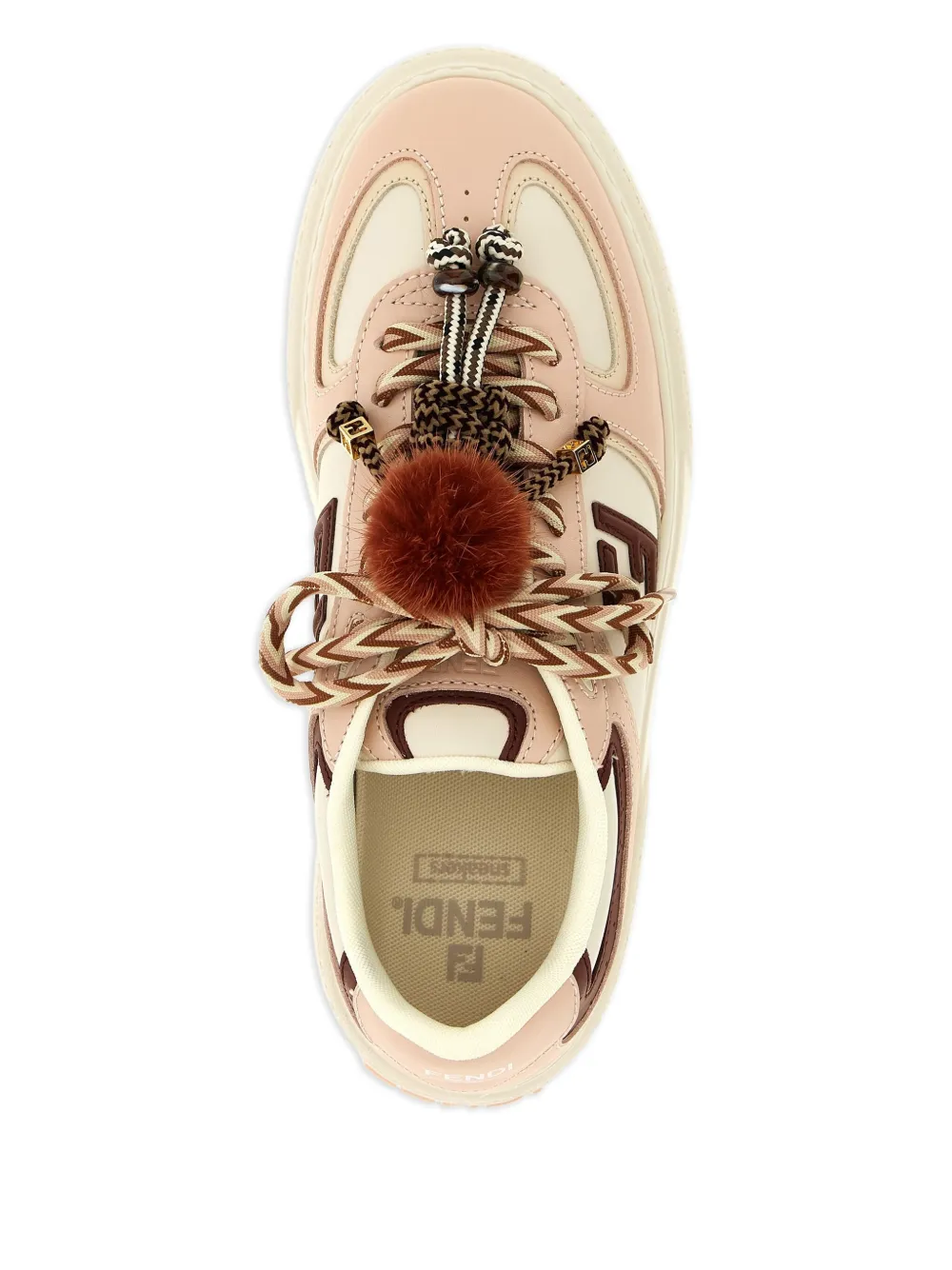Кроссовки на платформе с логотипом Fendi, нейтральный — фото 3