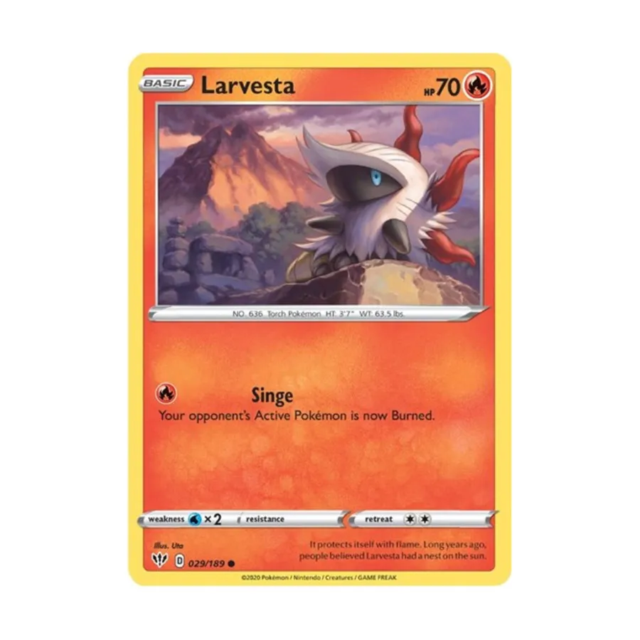 

CCG Ларвеста (К) № 29/189, Pokemon - SWSH03 - Darkness Ablaze - Singles