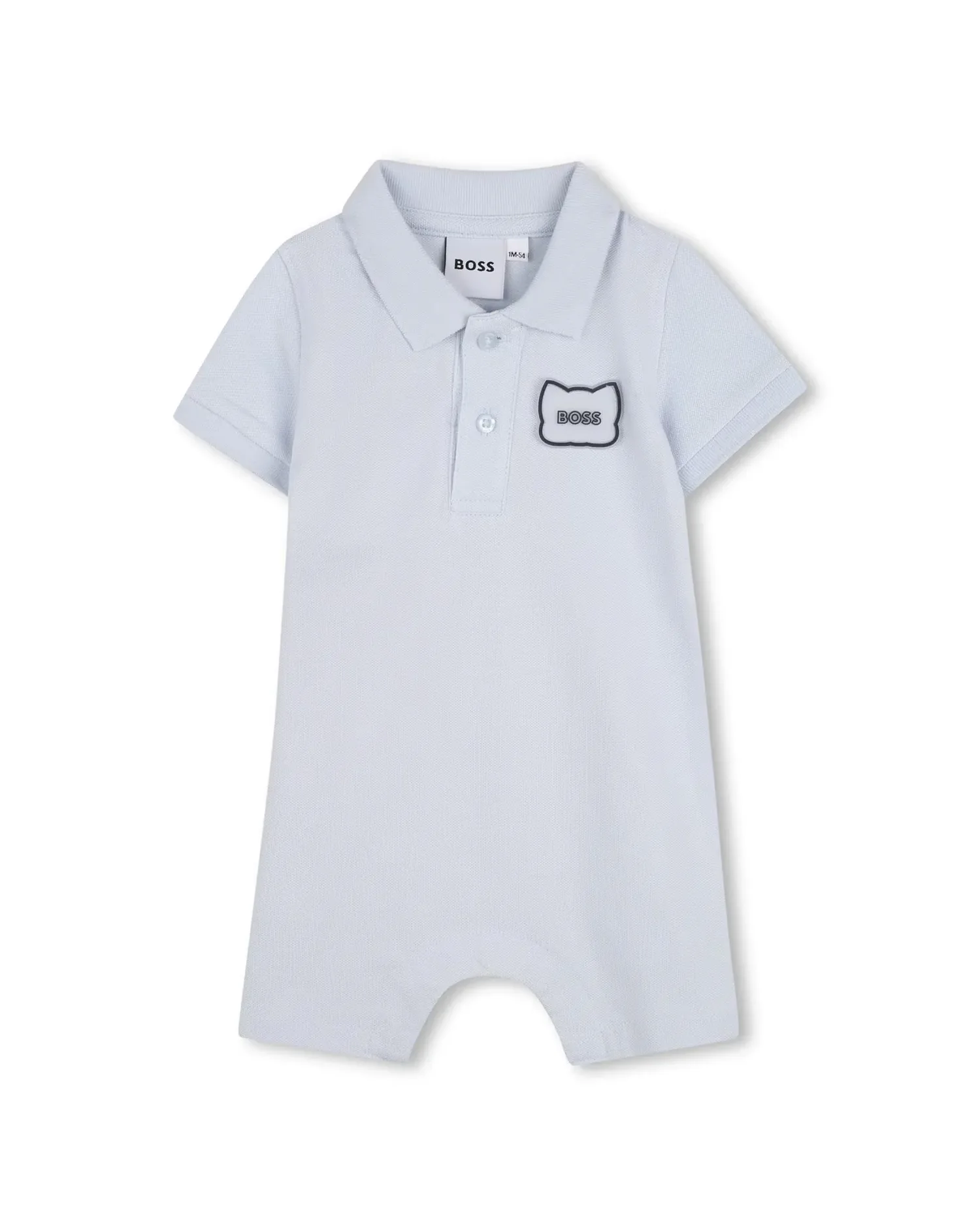 Комбинезон для мальчика с короткими рукавами, однотонный, хлопковый BOSS Kidswear, Natural
