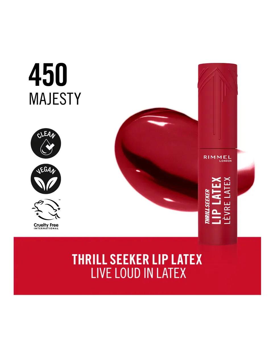 Блеск для губ Thrill Seeker Lip Latex Lip Gloss London Rimmel, 450 Majesty — фото 3