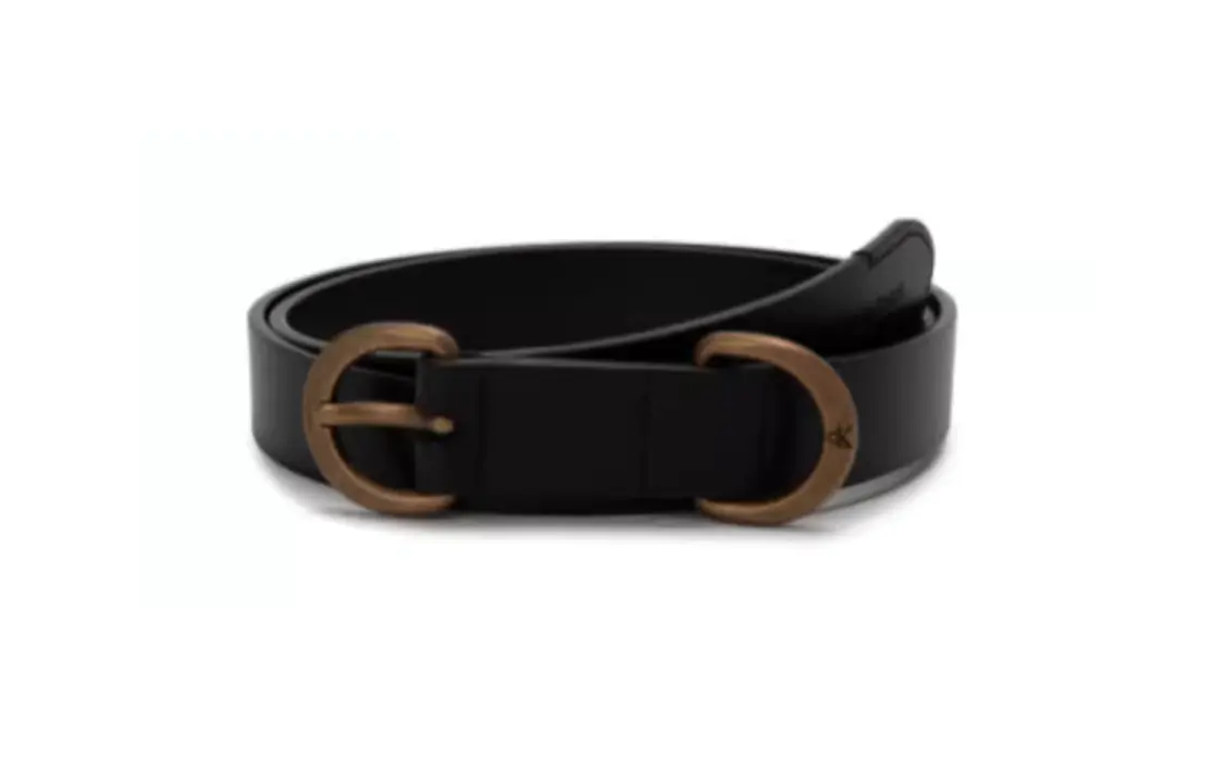 

Кожаный ремень CK с декоративной шпилькой и пряжкой Женский черный Calvin Klein