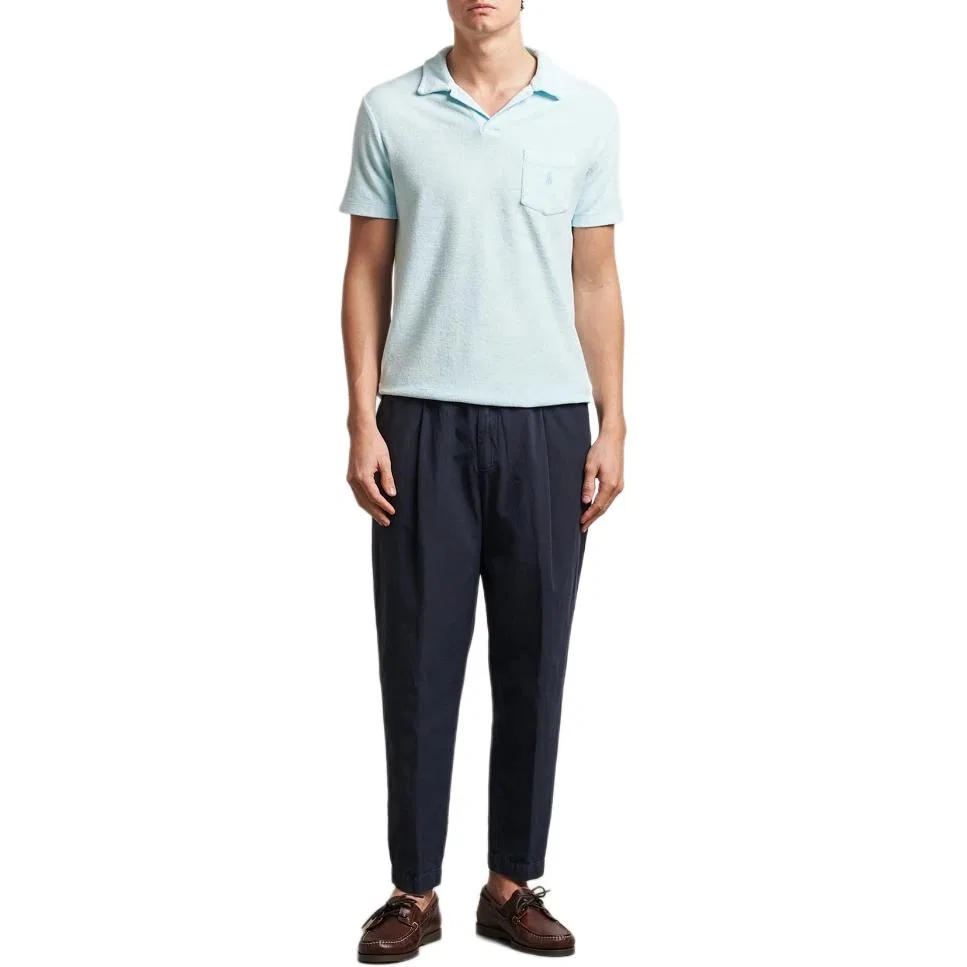 Футболка терри из минерального крашения Polo Ralph Lauren Light Blue — фото 4