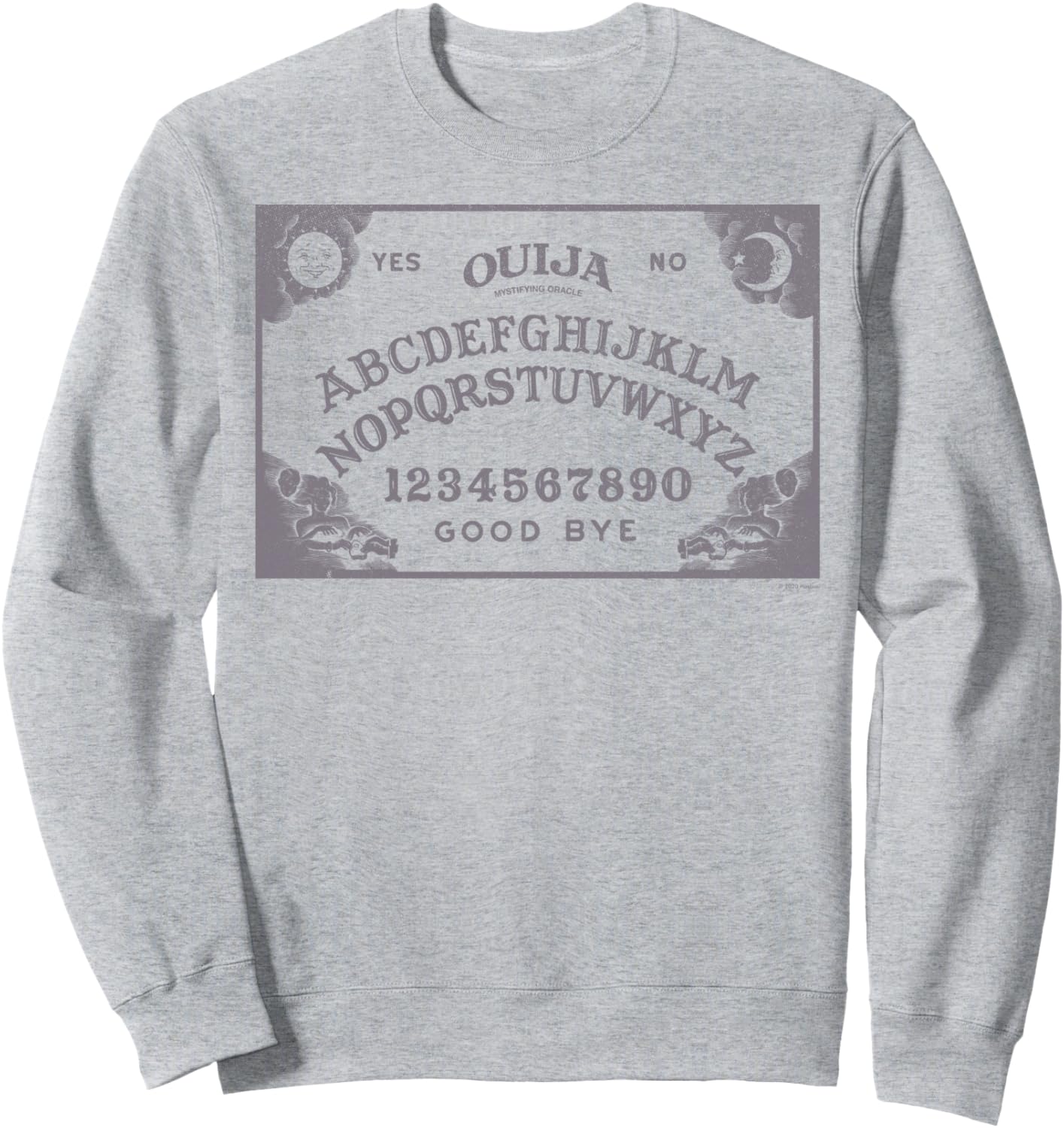 

Толстовка с логотипом доски для спиритических сеансов Ouija Faded Vintage Planchette Board, серая