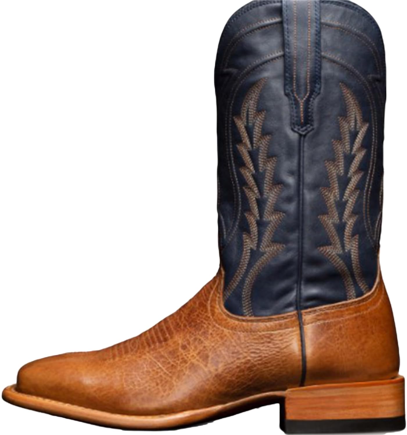 

Ковбойские сапоги для мужчин, мужские вестерн-сапоги с круглым носком, классические модные вышитые противоскользящие страныные туфли для весны и осени Junqiako, коричневый