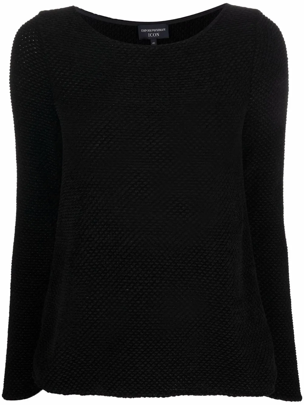 

Трикотажный топ с круглым вырезом EMPORIO ARMANI, черный