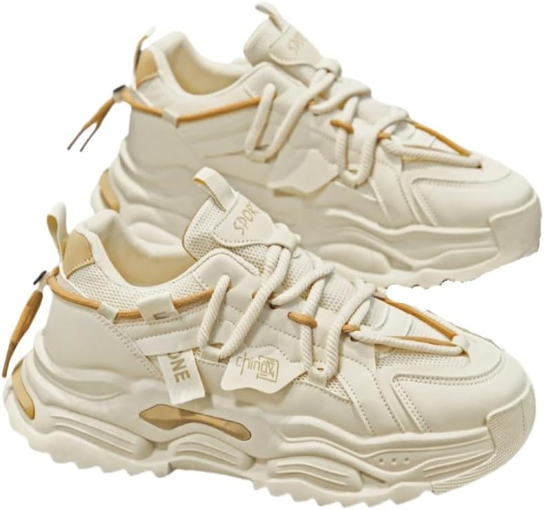 

Мужские кроссовки для бега, Дышащая сетка и прочные кеды с амортизирующей подошвой для зала и улицы Clolinde, слоновая кость