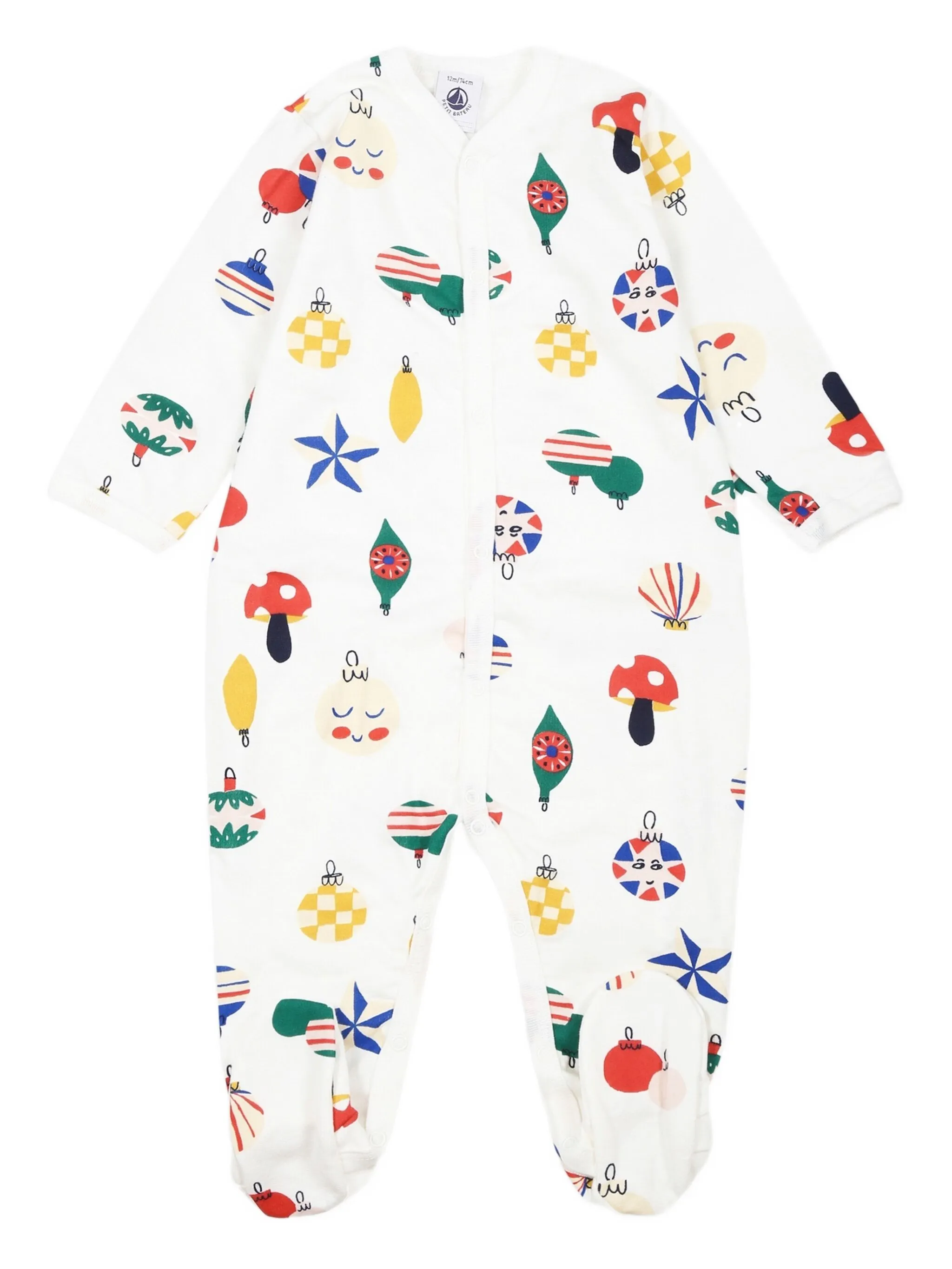 

Комбинезон для новорожденного с принтом Petit Bateau, белый