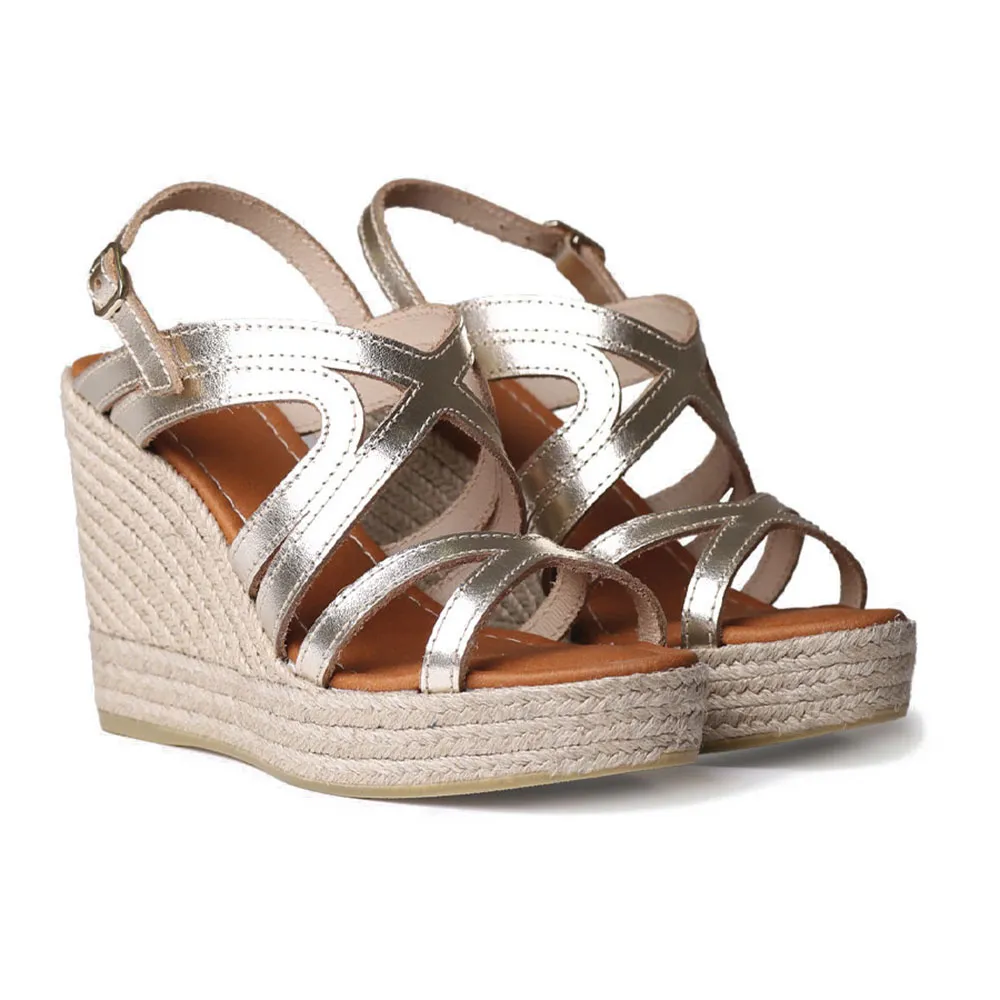 Сандалии Toni Pons Olimpia esparto wedge, золотой